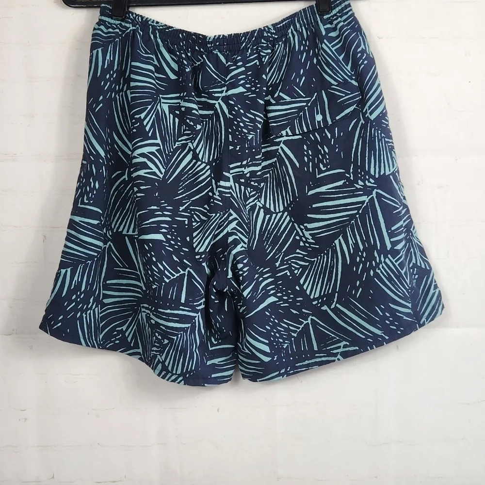 Patagonia Men’s Baggies Long Casual Swim Trunk Shorts Navy Palm Print Medium